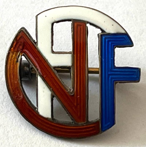 Norges Fotballforbund NFF Representasjonslag eldre sølv og emaljenål
