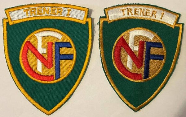 Norges fotballforbund NFF Trener 1 - 2 forskjellige tøymerker patches
