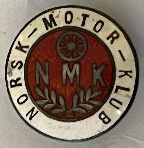 Norsk motor klub NMK sølv og emaljenål
