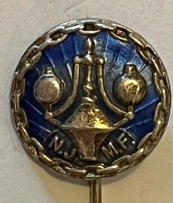 Norsk jern og metallarbeider forbund - blå emalje i 14mm