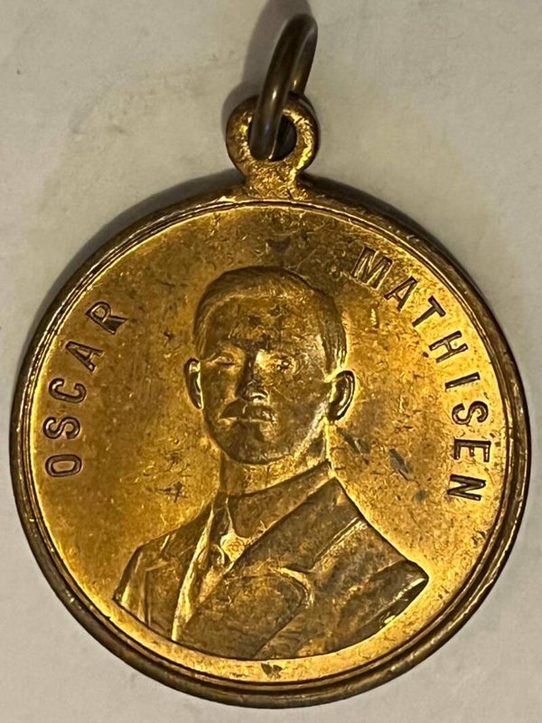 17.mai 1913. Oscar Mathisen verdensmesteren på skøyter 1908-1913, medalje