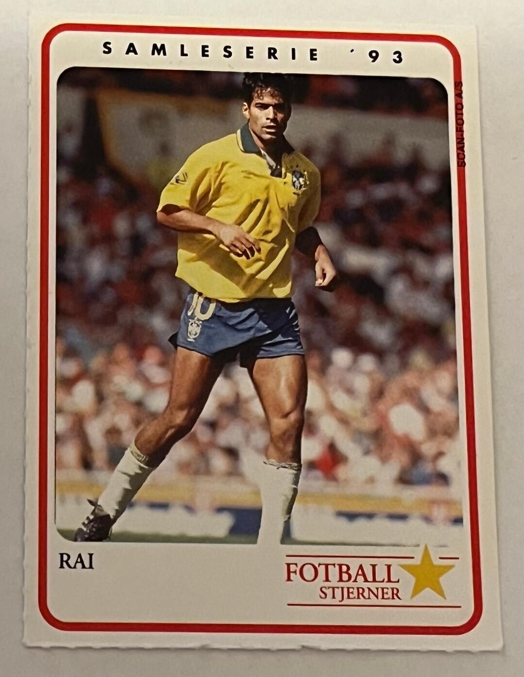 Rai, Brazilian football player. Collectorcard Fotballstjerner