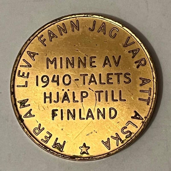 Finlandshjelpen 1940 från Sverige. medal