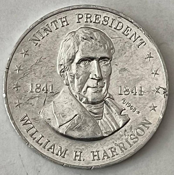 USA president William H. Harrison medal token Shell