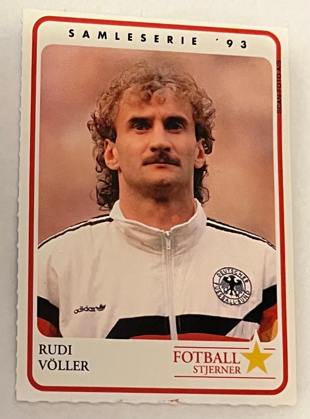 Rudi Völler, German football player. Collectorcard Fotballstjerner