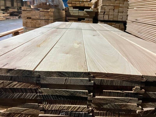 Eiken planken-dakbeschot-halfhouts rabat-vloerdeel-wandbekleding-20x160 mm werkend