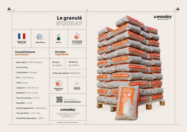 (Bientôt disponible) Retrait Locker 24/24 3 Sacs de Granulés Pellets Wooday
