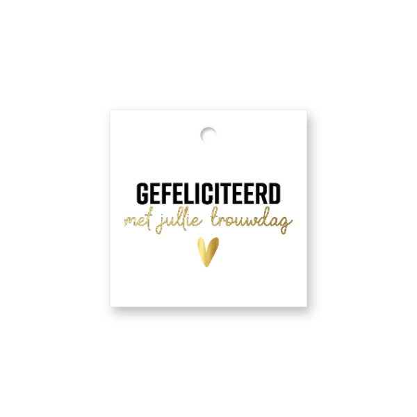 Cadeaulabel - Gefeliciteerd met jullie trouwdag
