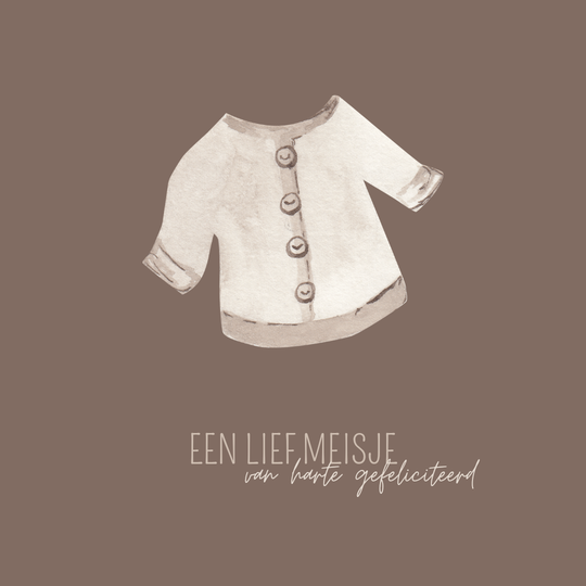 Vierkant kaartje - een lief meisje