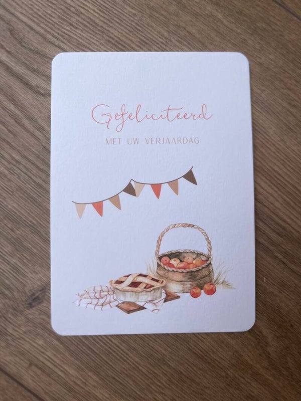 Kaart - gefeliciteerd met uw verjaardag - picknickkleedje