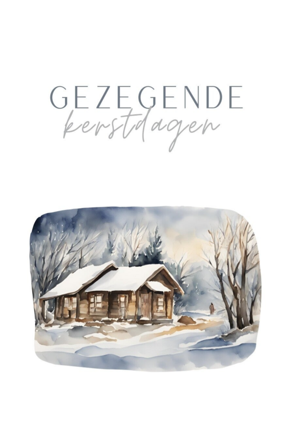 Kerstkaart - huisje