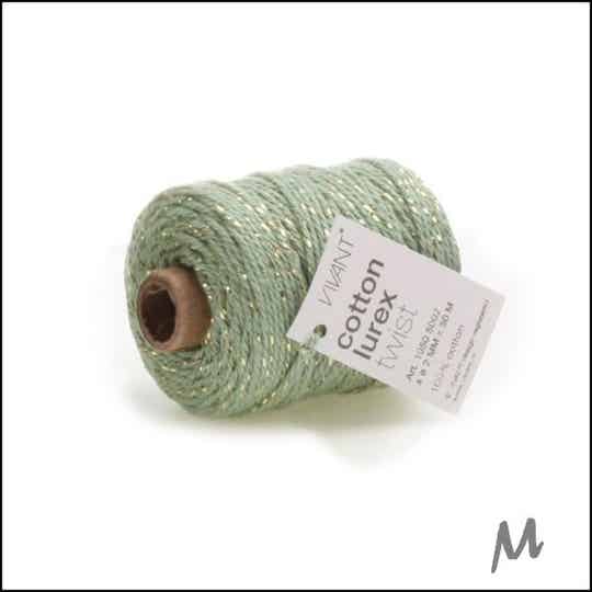 Lurex twist koord 50 meter - Groen