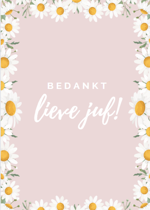 Kaart - Bedankt lieve juf