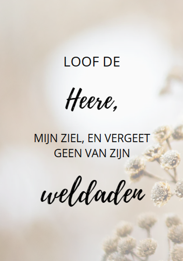 Loof de Heere, mijn ziel