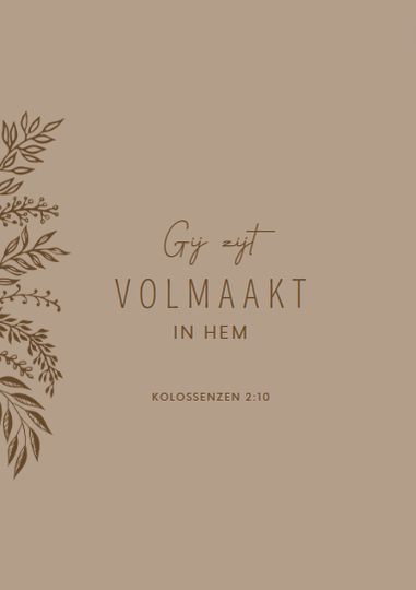 Gij zijt volmaakt in Hem