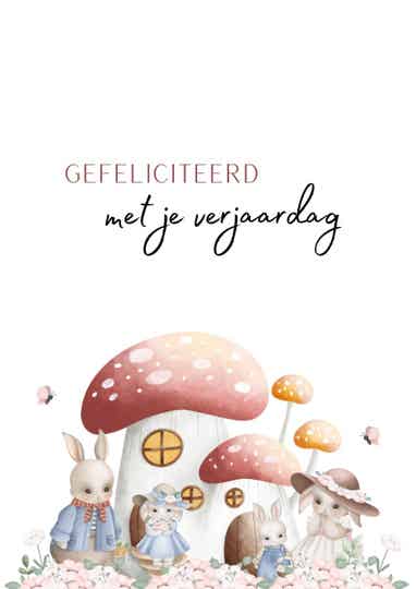 Familie Konijn - gefeliciteerd met je verjaardag