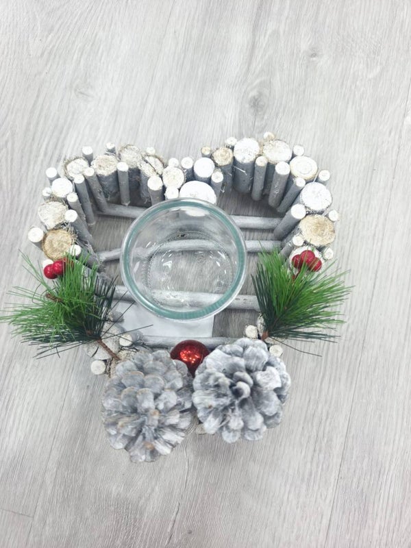 CENTRO DE MESA PORTAVELAS DE NAVIDAD