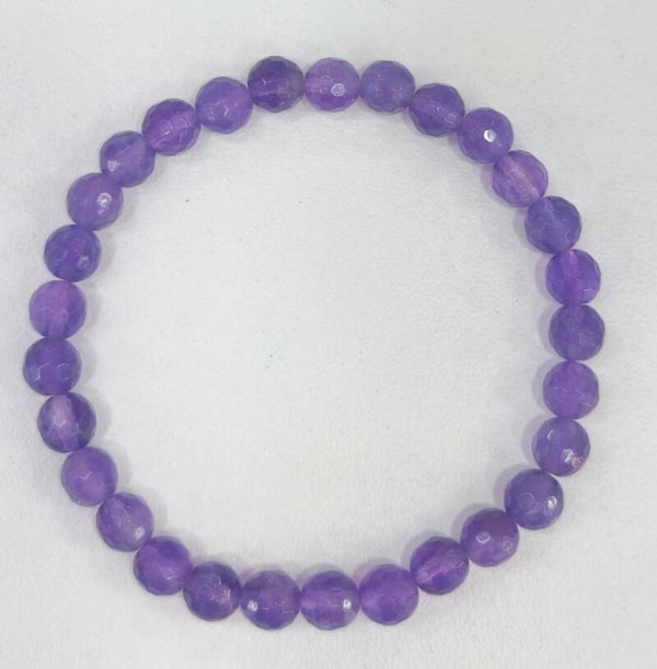 PULSERA AMATISTA FACETADA 6MM