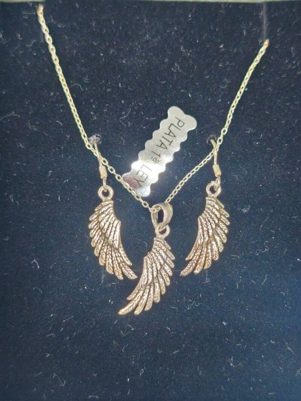 COLGANTE DE ALAS DE PLATA DE LEY