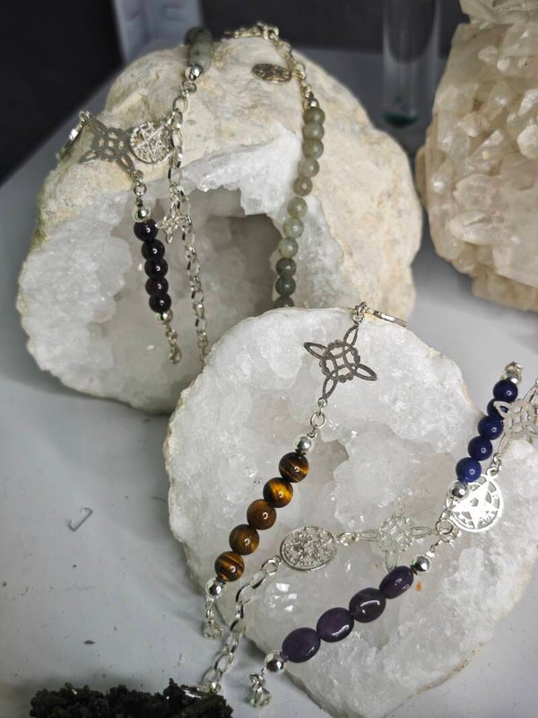 PULSERA TRIPLE PROTECCION PLATA DE LEY