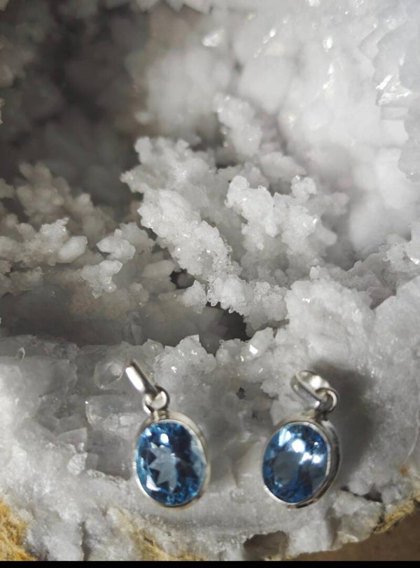 TOPACIO AZUL EN PLATA DE LEY