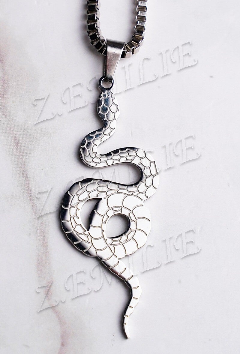 Unisex ketting met hanger slang