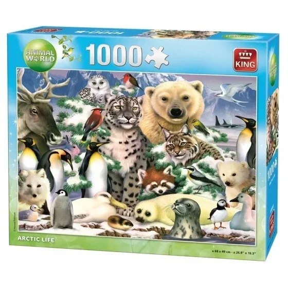 Puzzel 'Artic Life' met dieren van noord- en zuidpool