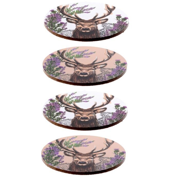 Onderzetters | Hert | Rond | 10cm | 4 stuks