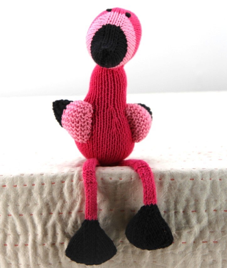Flamingo knuffel handgebreid