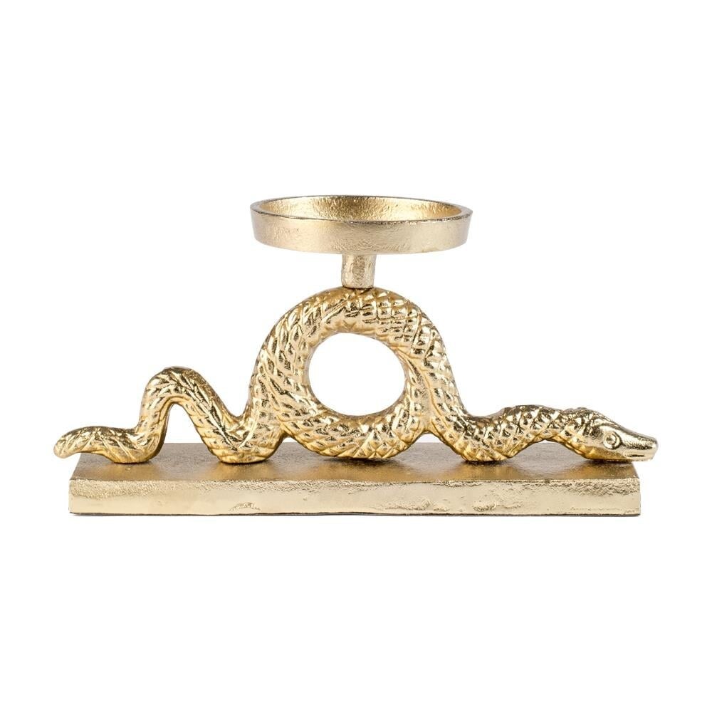 Kandelaar | Slang | Python | Goud | Aluminium | 32x7x14cm