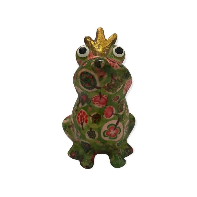 Decoratieve brilhouder kikker Theo in groen met takjes