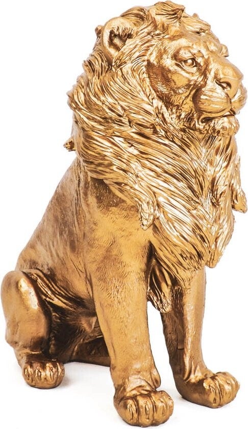 Beeld Housevitamin zittende leeuw goud