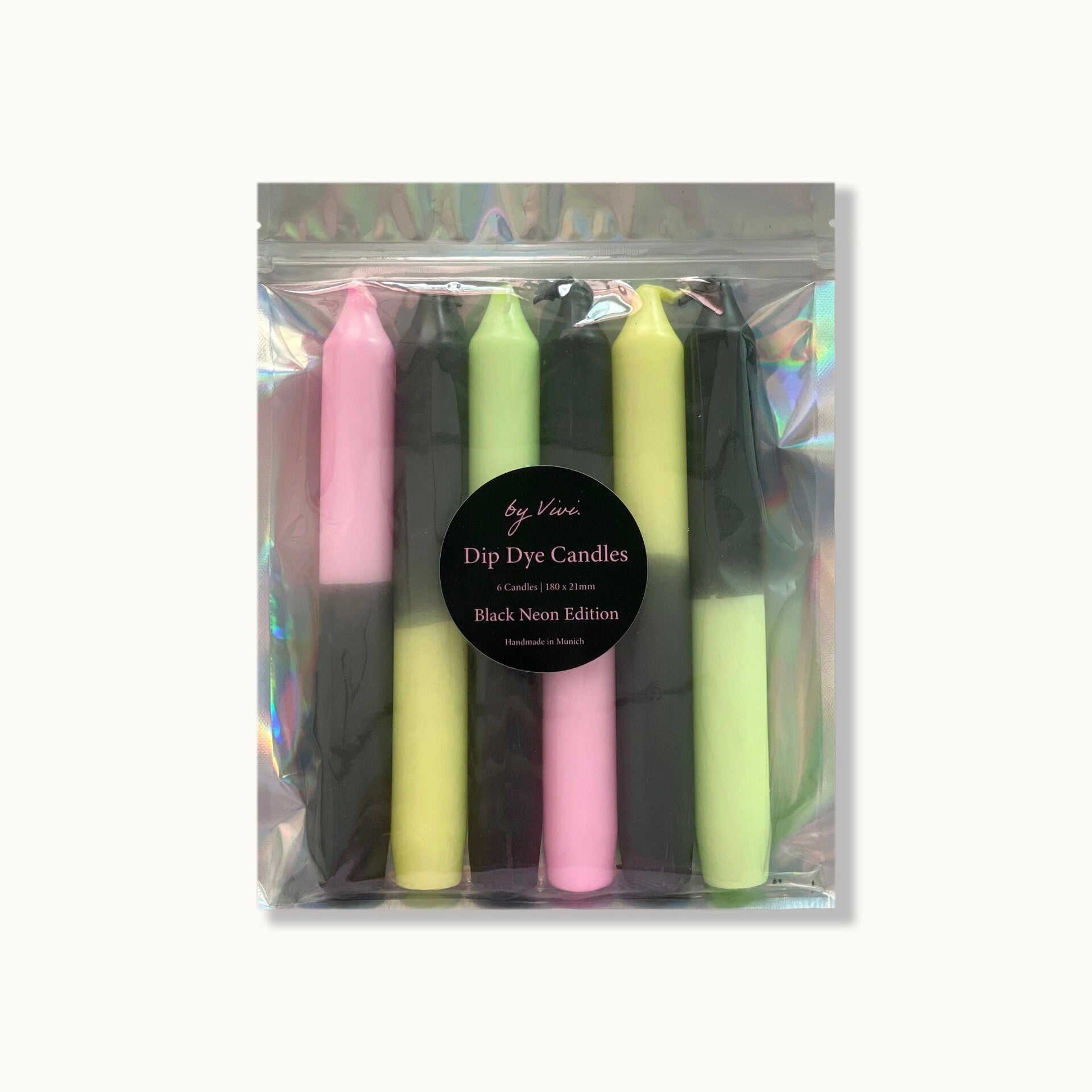 Dip dye dinerkaarsen "Black Neon"