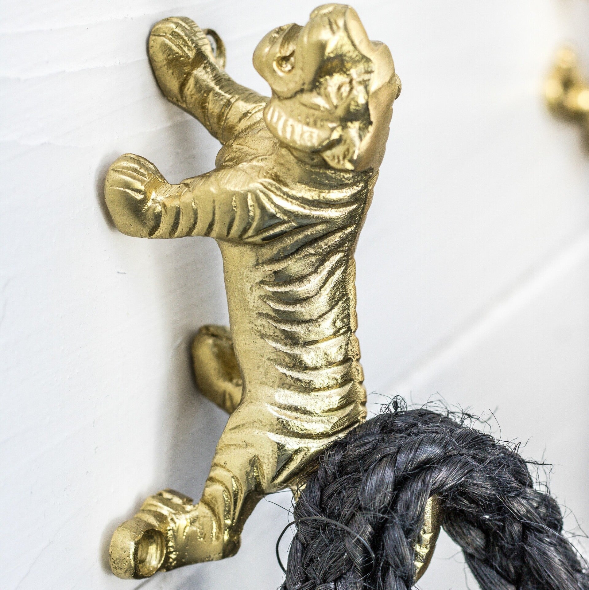 Wandhaak | Tijger | Goud | Aluminium | 11,5x5,5x5cm