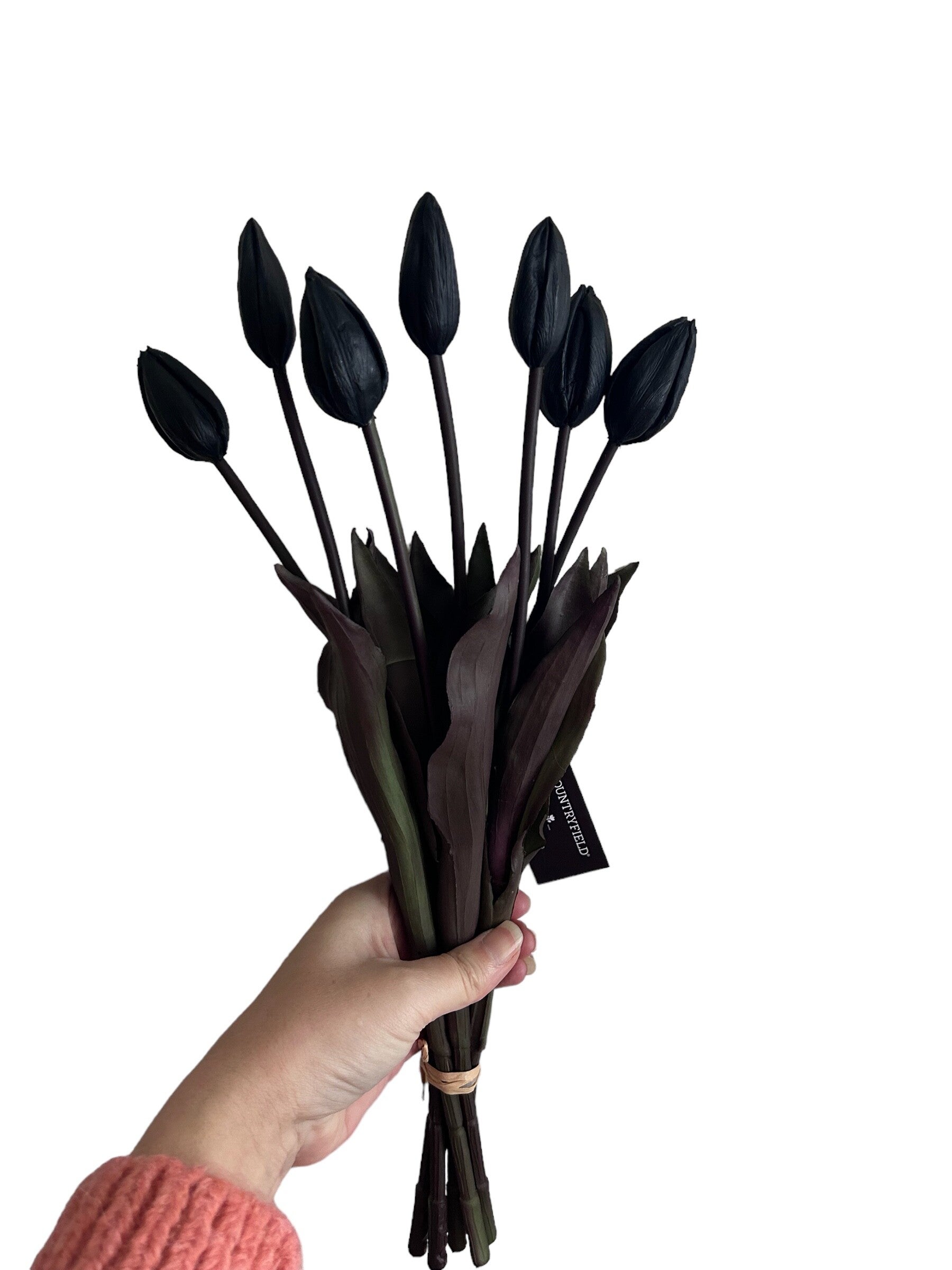 Tulpen "real touch" zwart (7 stuks)