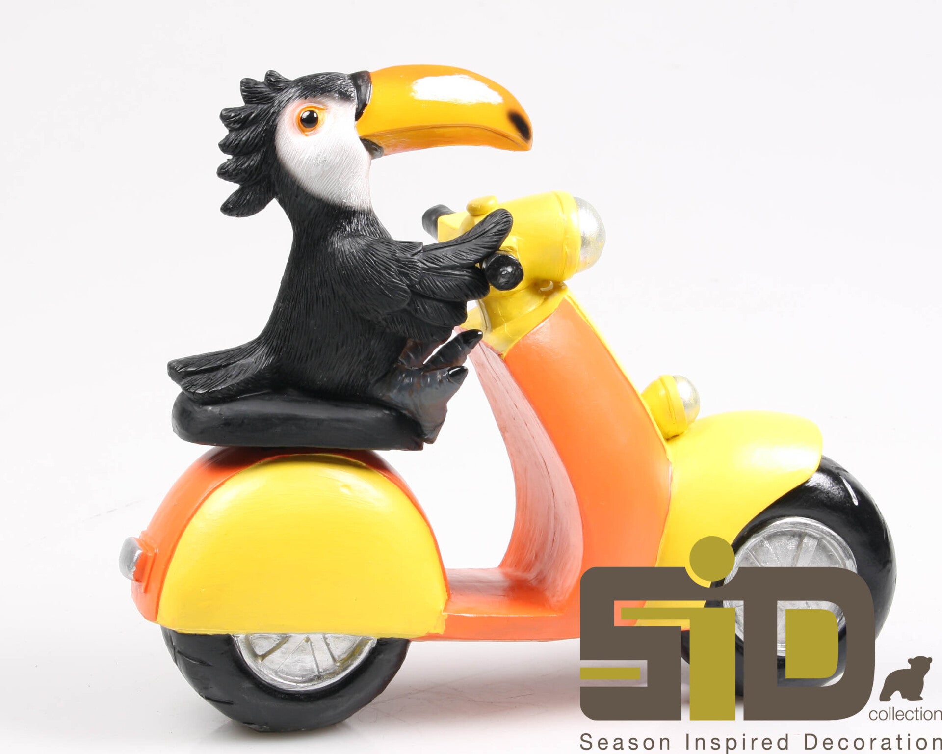 Beeld | Toekan | Scooter | Oranje | Geel | Polyresin | 25x21cm
