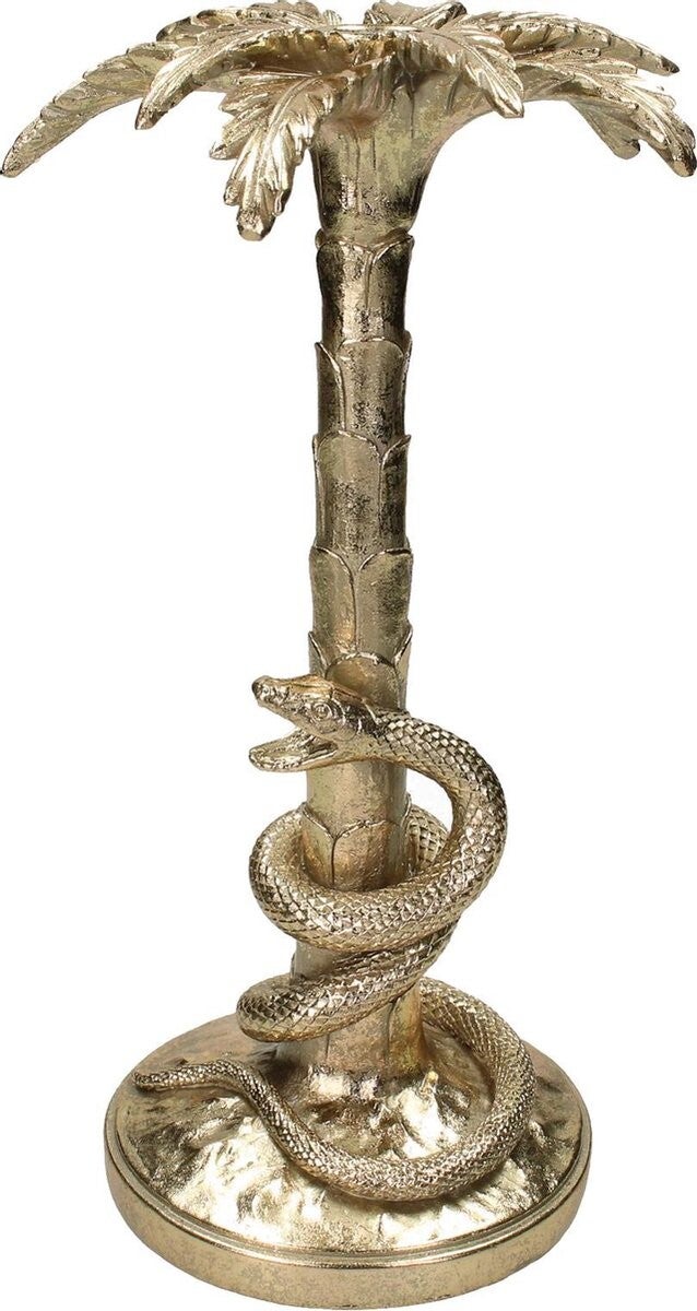 Kandelaar | Slang | Champagne | Polyresin | Ø 15,5 x 31cm