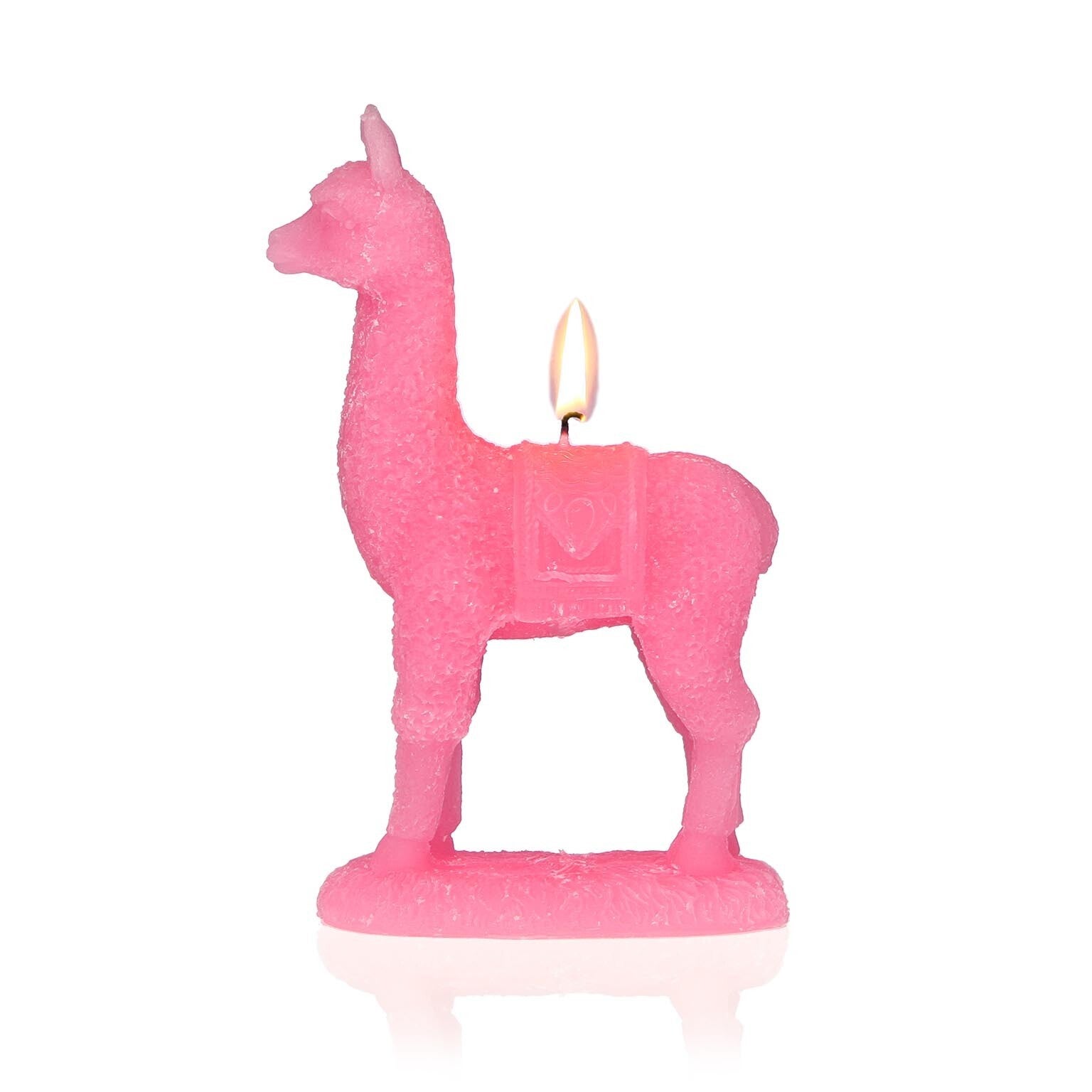 Kaars in vorm van alpaca in roze