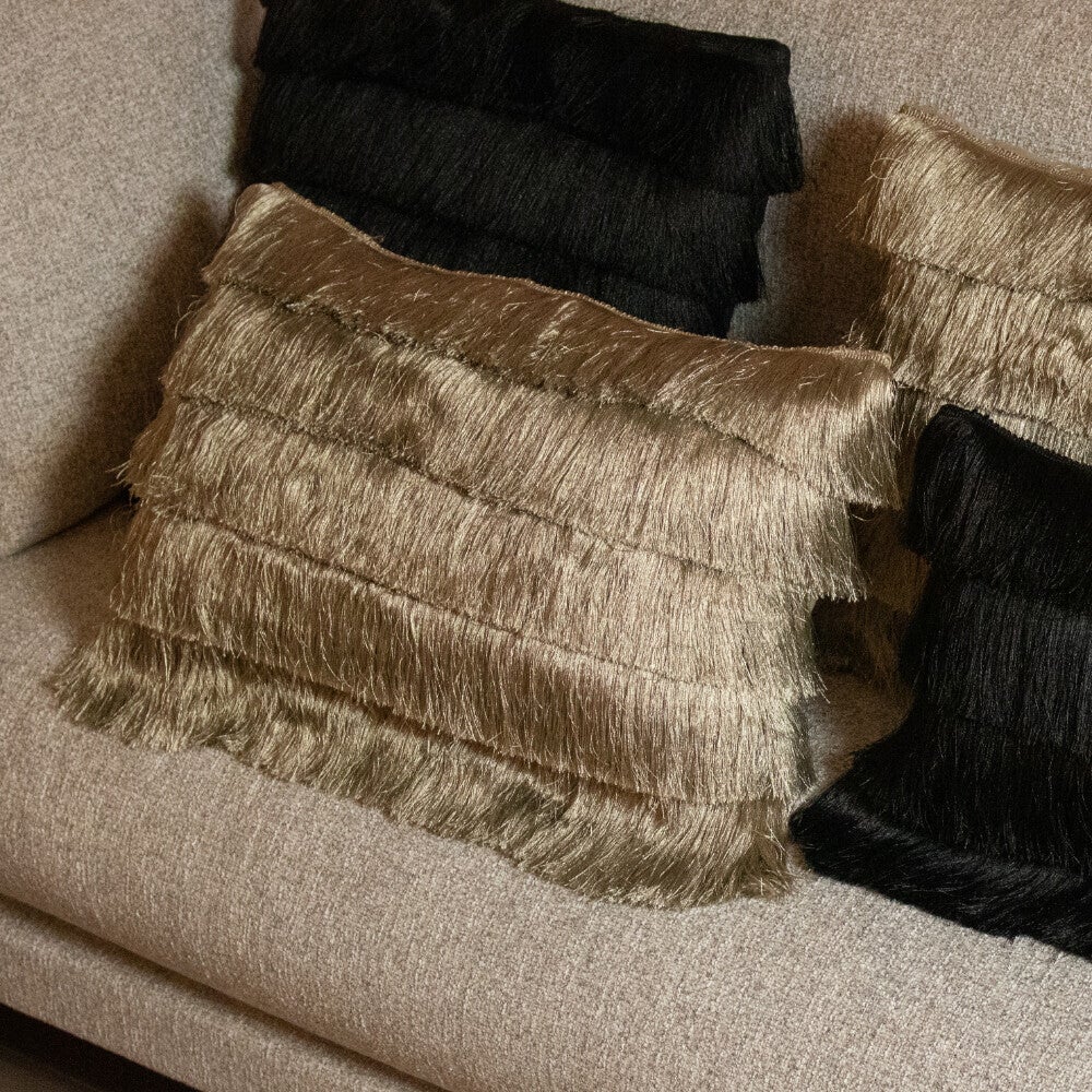 Kussen | Goud | Franjes | Mars & More | Polyester | 40x60cm