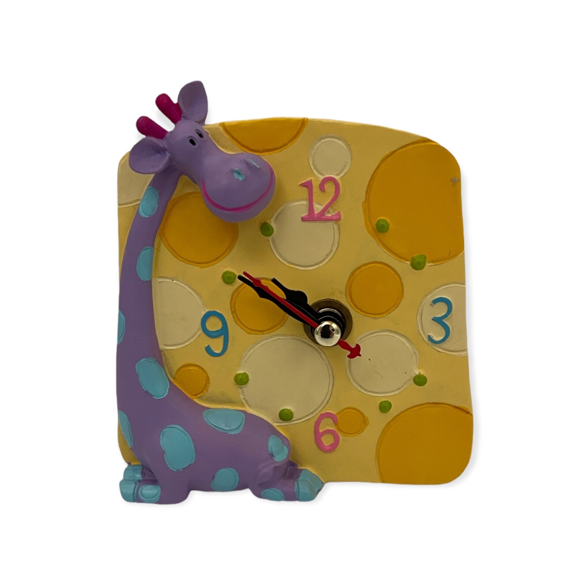 Klokje | Giraffe |  4 kleur varianten | Roze, geel, groen of blauw | 9x10cm