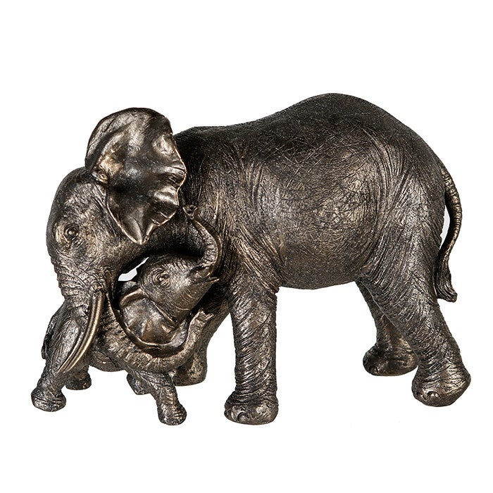 Beeld | Olifant | Baby | Grijs | Polyresin | 30x14x21cm