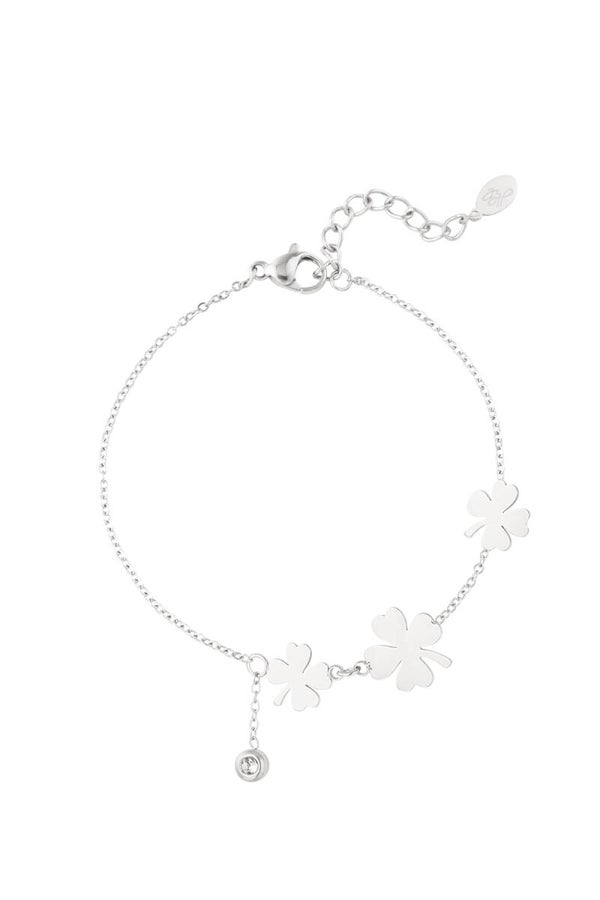 Zilveren Klavertjevier Armband – Stainless Steel Gelukssieraad