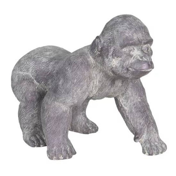 Beeld | Aap | Gorilla | Grijs-paars | Clayre & Eef | Polyresin | 29x20x24cm