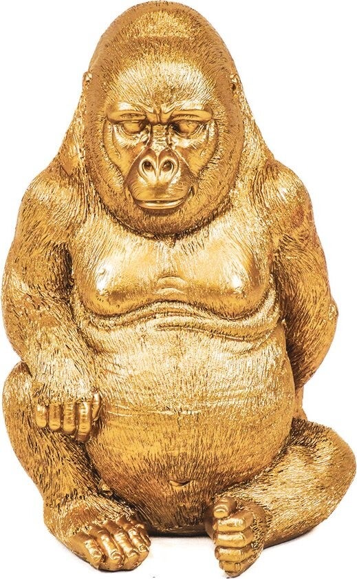 Beeld | Gorilla | Goud | Housevitamin | 13,5x13x21cm