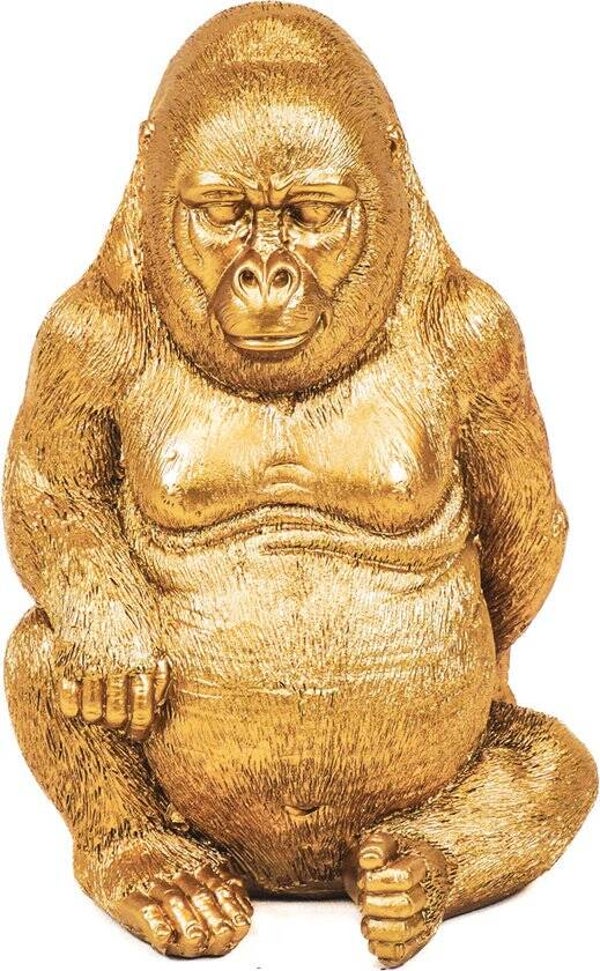 Beeld | Gorilla | Goud | Housevitamin | 13,5x13x21cm