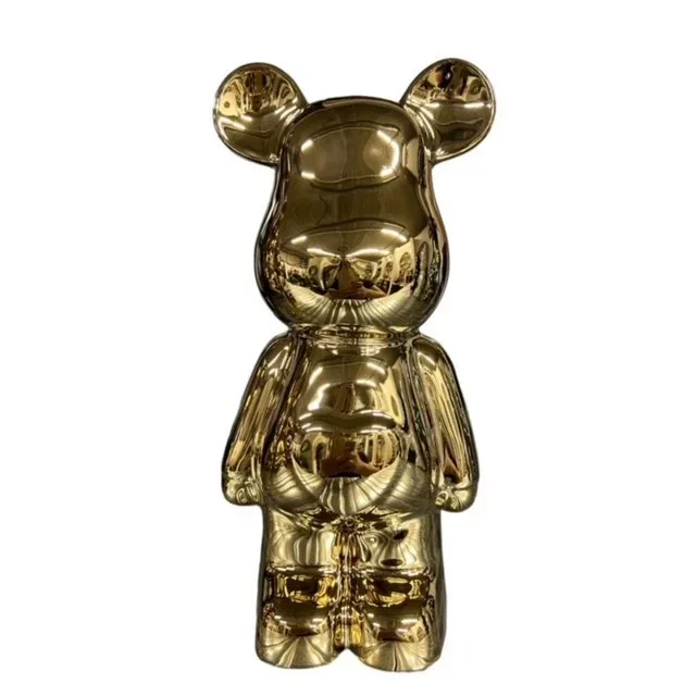 Beeld | Beer | Hart | Goud | Keramiek | 28cm