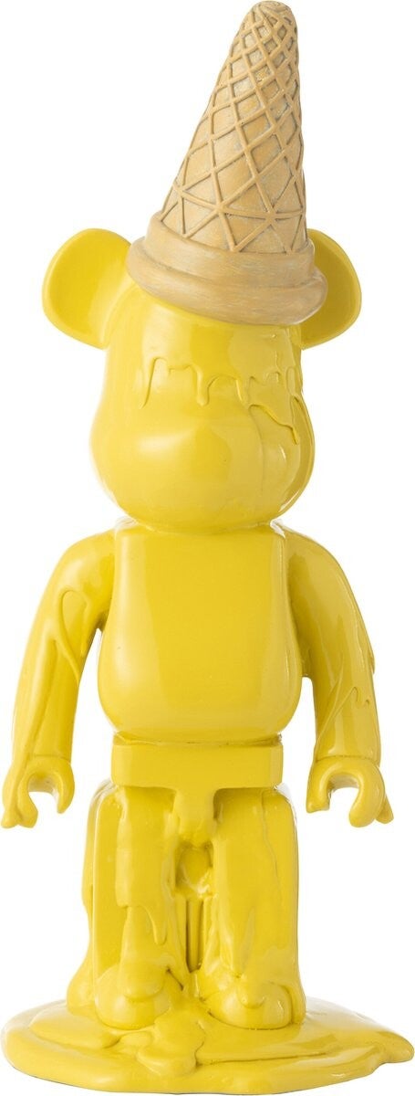 Smeltende Beer Beeld – Geel – 39,5 cm Hoog | J-Line – Pop Art Decoratie