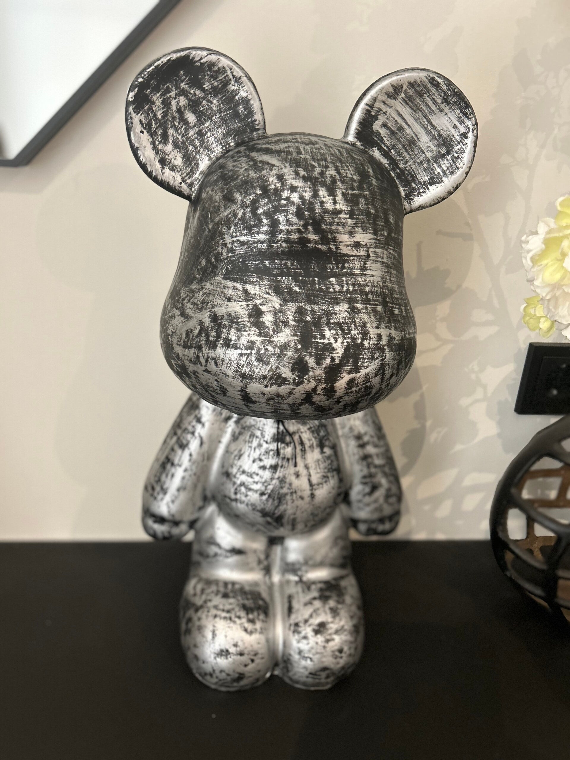 Beeld | Beer | Teddy | Zilver | Staand | 50cm |