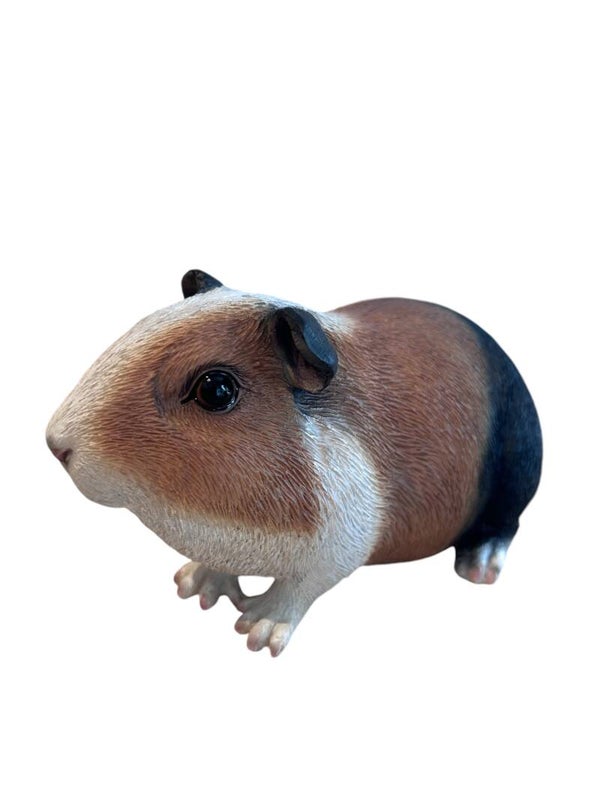 Beeld | Cavia | Lichtbruin | Wit | Zwart | 16x9x9cm