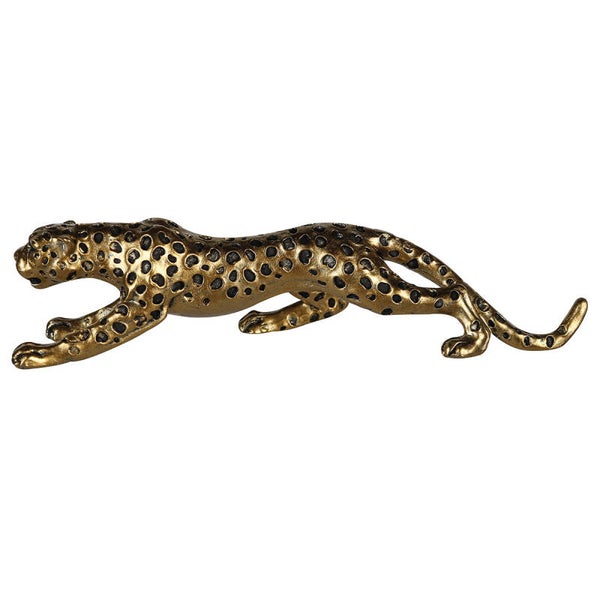 Beeld cheetah antiek goud 34cm